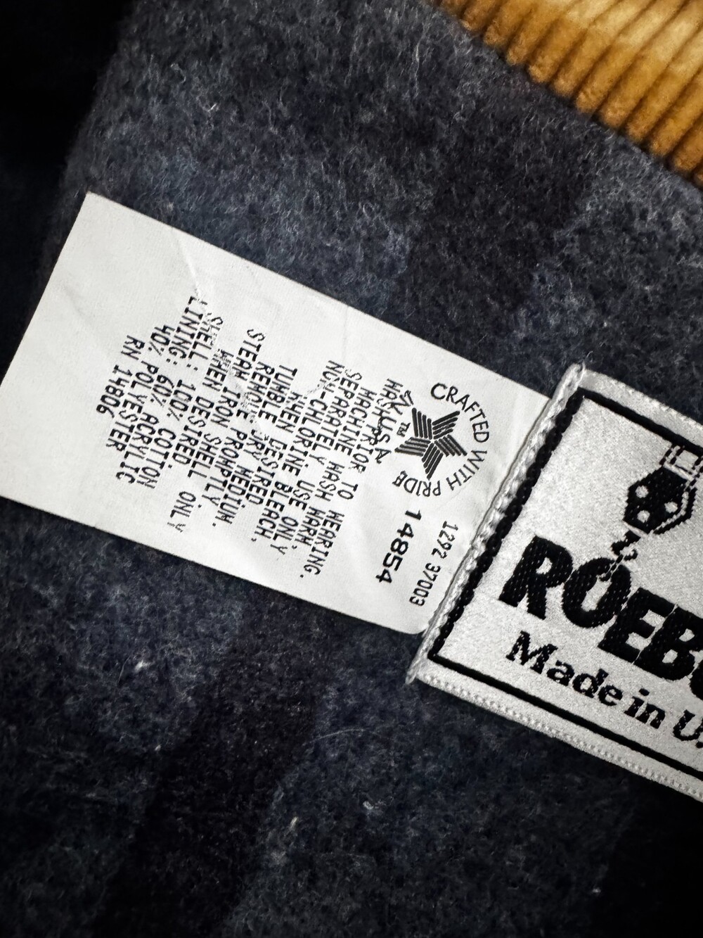 Roebucks Vintage Deadstock Dark Denim Wool LinedChore Jacket XXXL/54-56 - Picture 6 of 8